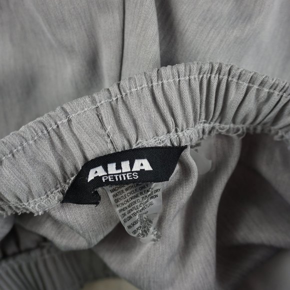ALIA Womens Petite Size 14P GRAY Pull On Pants Inseam Elastic Waist - Picture 5 of 9